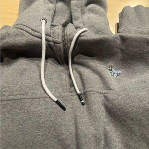 Men's GOAT USA Half Zip Hoodie in Gray